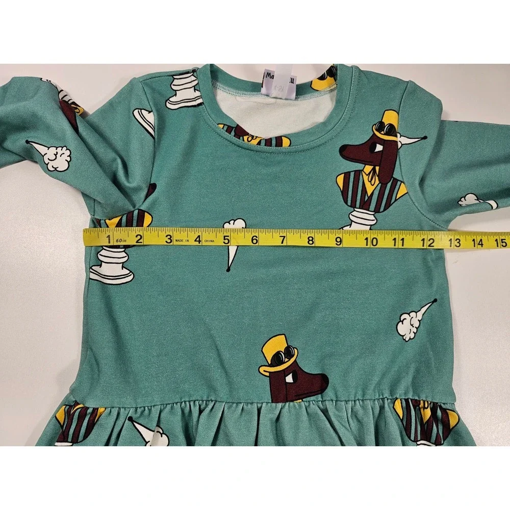 Jelly Alligator Dress Fogdog  4-5 years long sleeve blue made in EU ^*